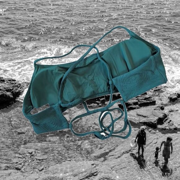 Andie Swim The Figi Top Vine Green Textured Size Large - Picture 3 of 8